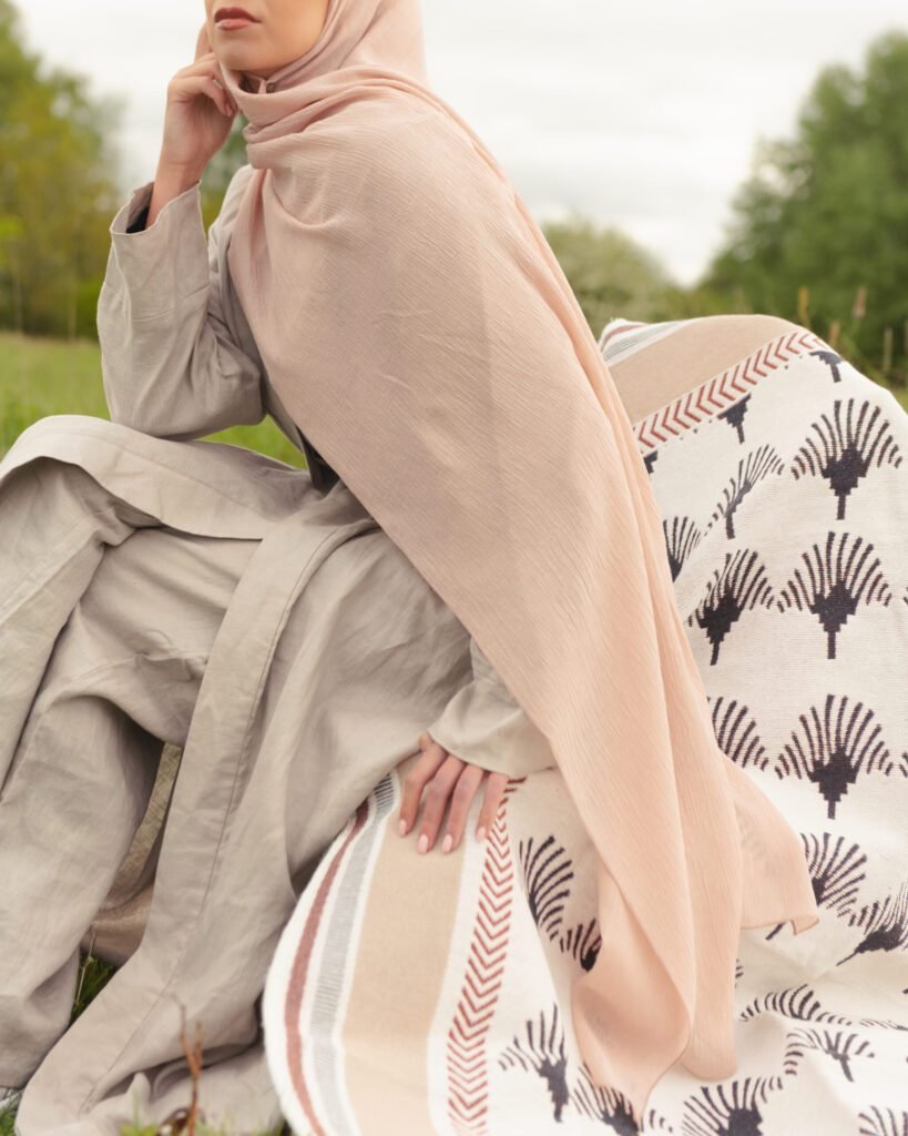 Textured Hijab in Peach Blossom