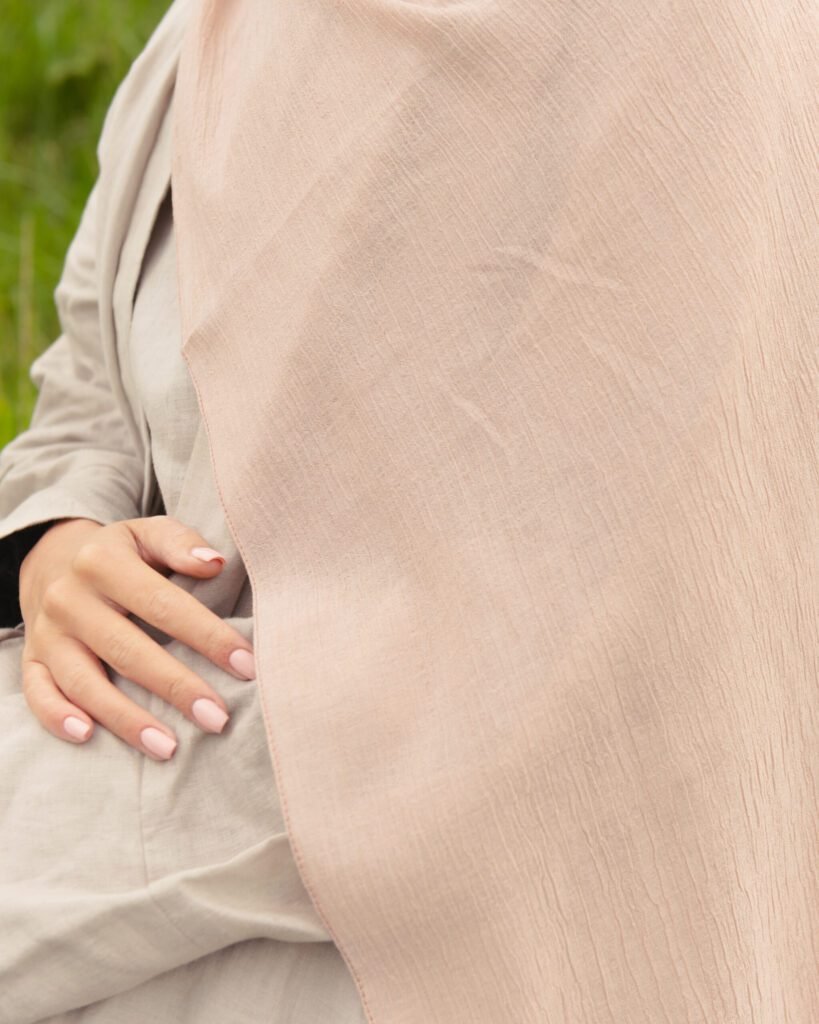 Textured Hijab in Peach Blossom