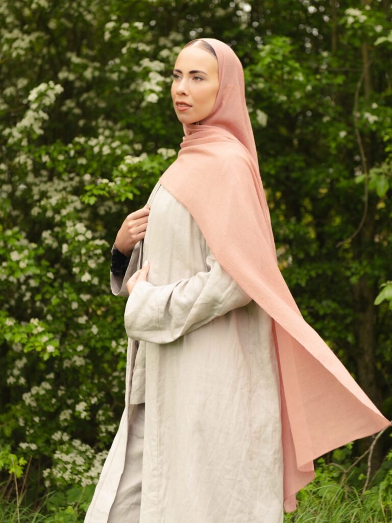 Textured Hijab in Guava Pink