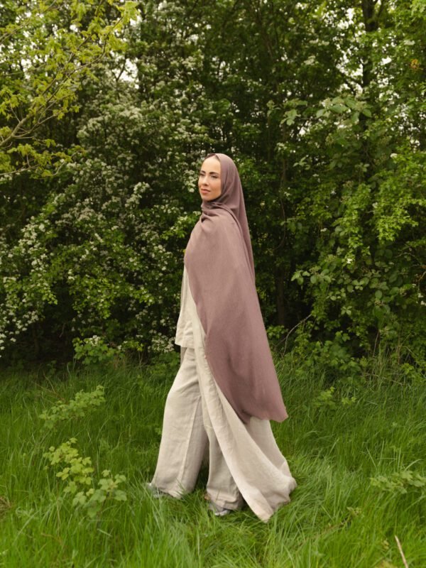 Textured Hijab in Mink Brown