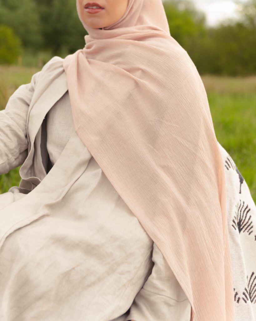 Textured Hijab in Peach Blossom