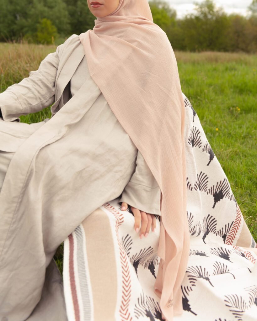 Textured Hijab in Peach Blossom