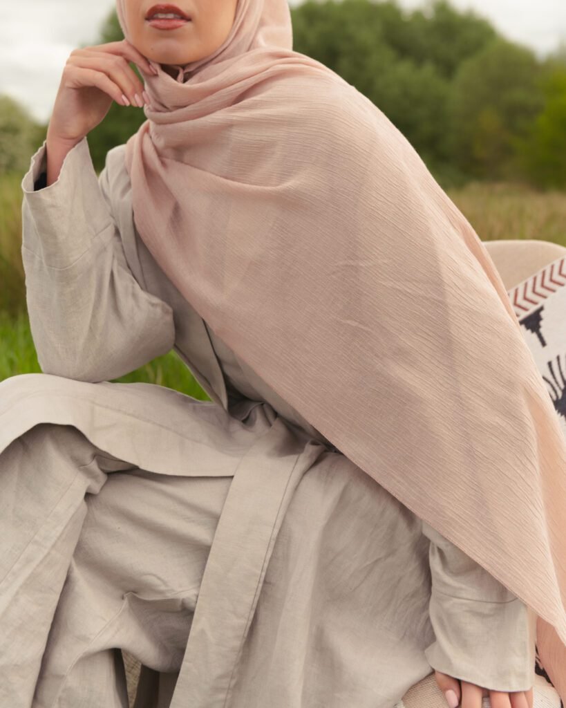 Textured Hijab in Peach Blossom
