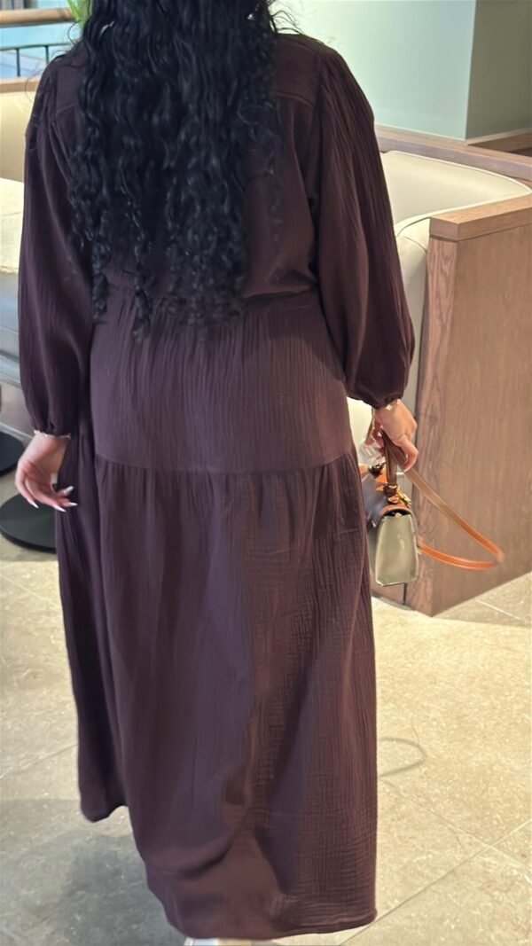 Cotton Maxi Dress in Brown