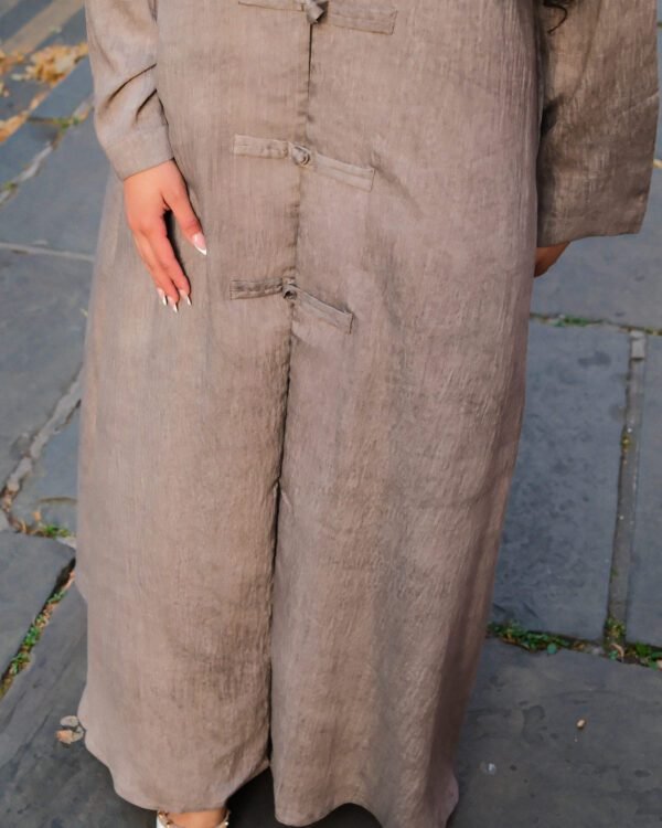Frog-tassel Abaya in Beige