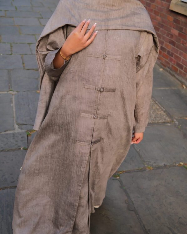 Frog-tassel Abaya in Beige