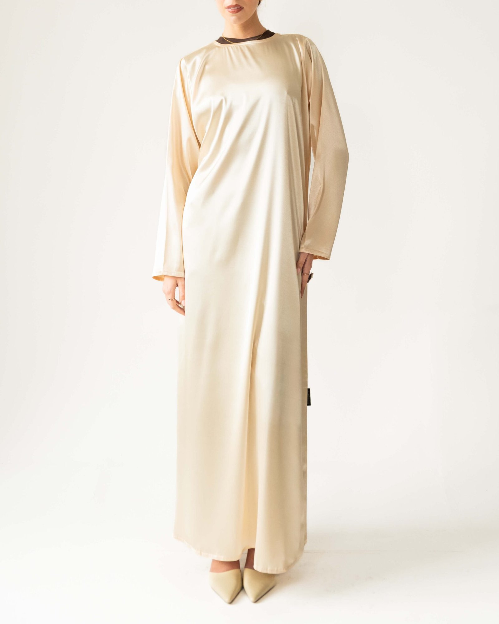 Satin Dress in Butter Yellow