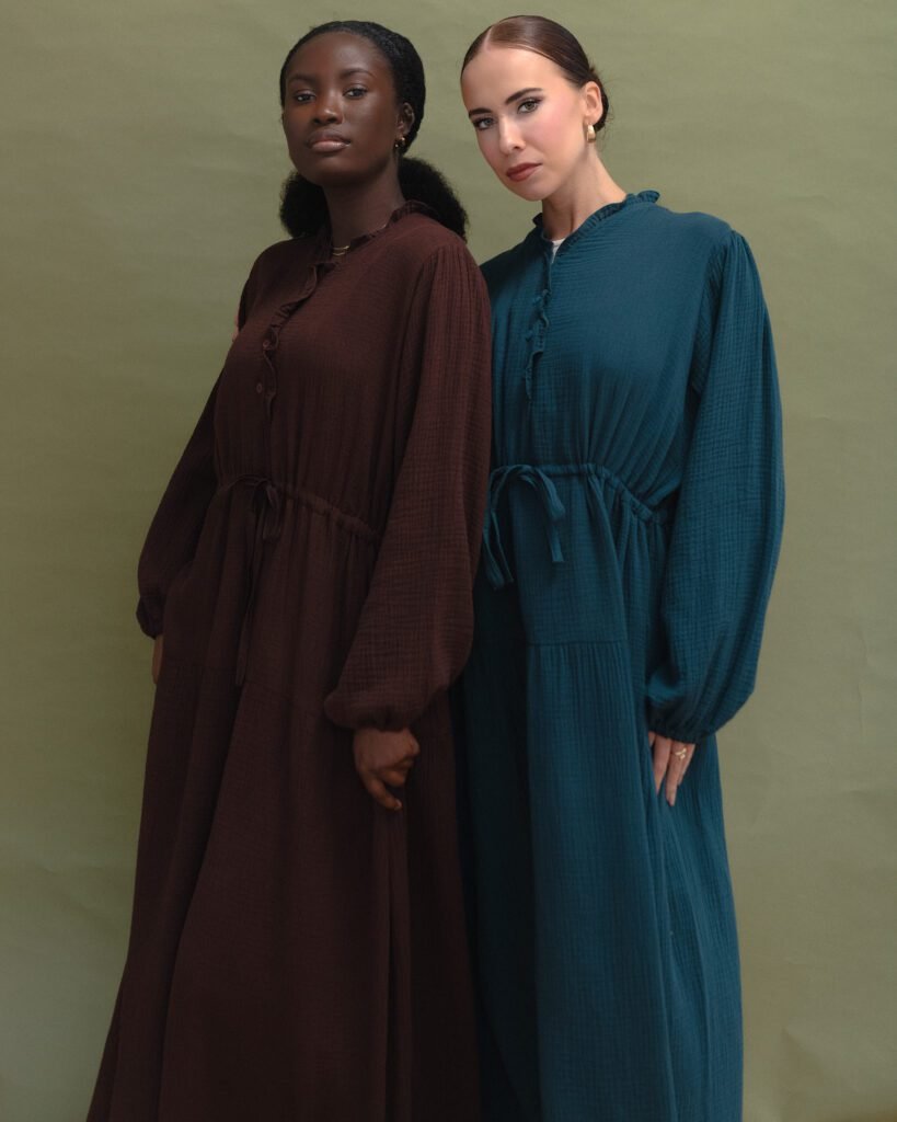 Cotton Maxi Dress in Teal