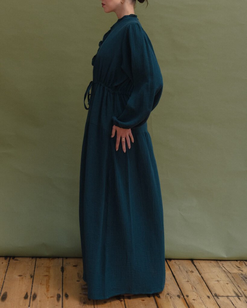 Cotton Maxi Dress in Teal