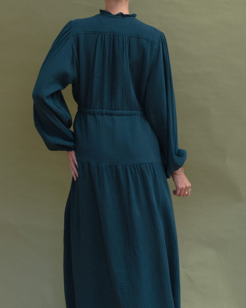 Cotton Maxi Dress in Teal